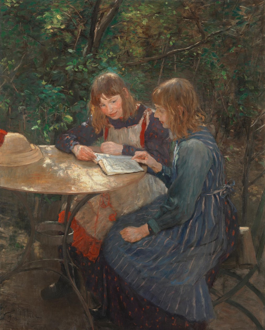 Deux filles dans le jardin - Fritz von Uhde