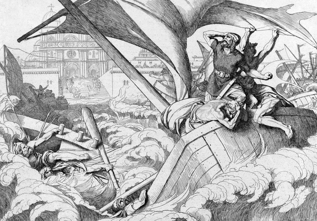 La destruction de la flotte russe à Constantinople, avant 1839 - Fyodor Antonovich Bruni
