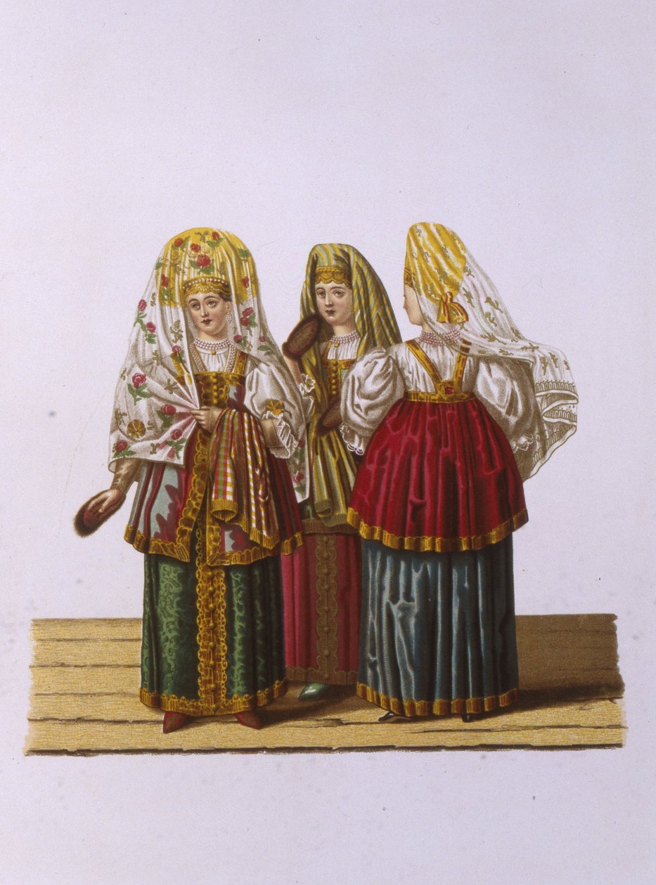 Costumes de femmes et de jeunes filles de Tver de la série Vêtements de l