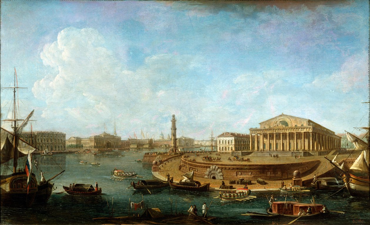 Bourse et amirauté vues de la forteresse Pierre et Paul, Saint-Pétersbourg, 1810 - Fyodor Yakovlevich Alexeev