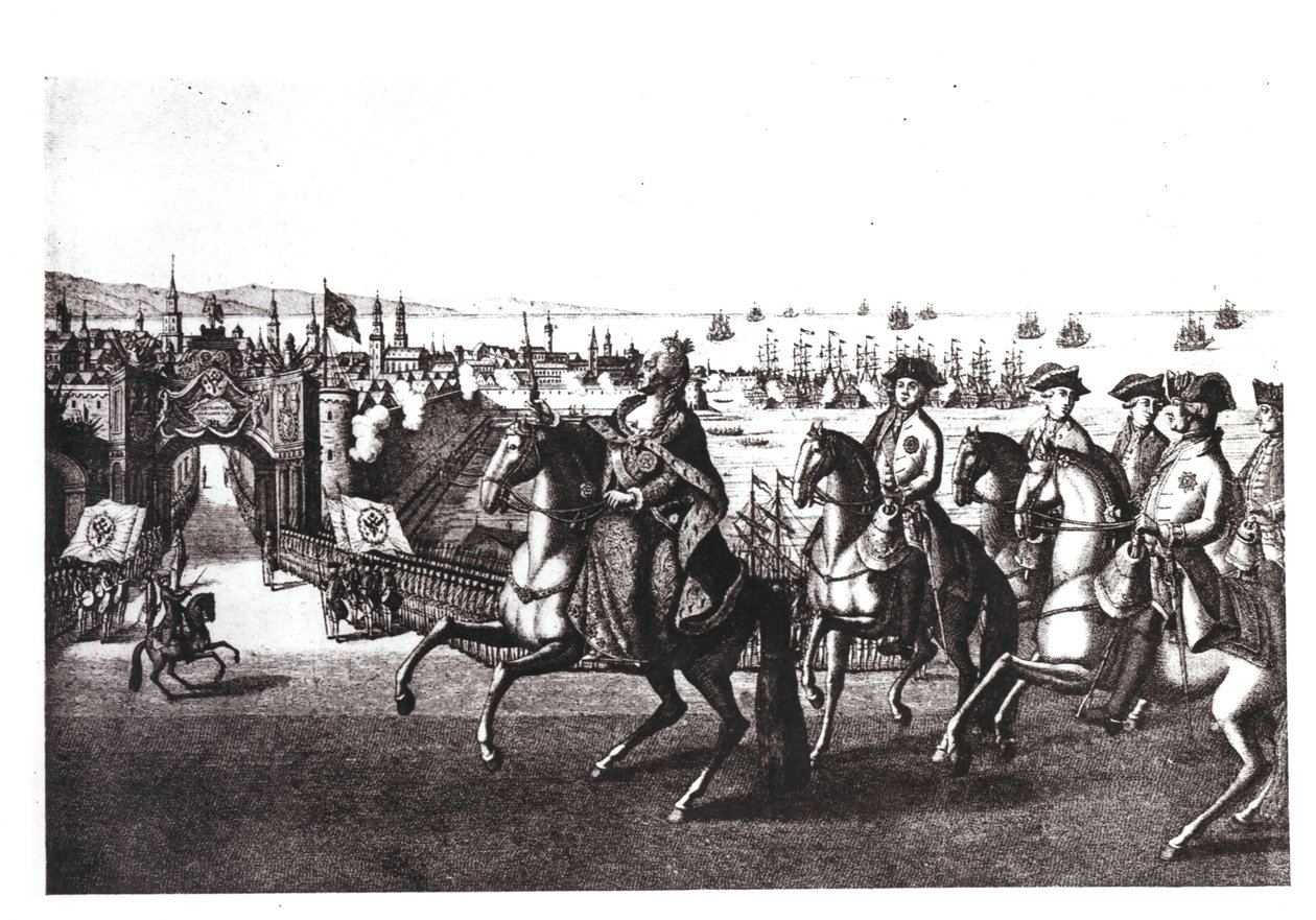 Catherine II (1729-96) la Grande, entrant dans l