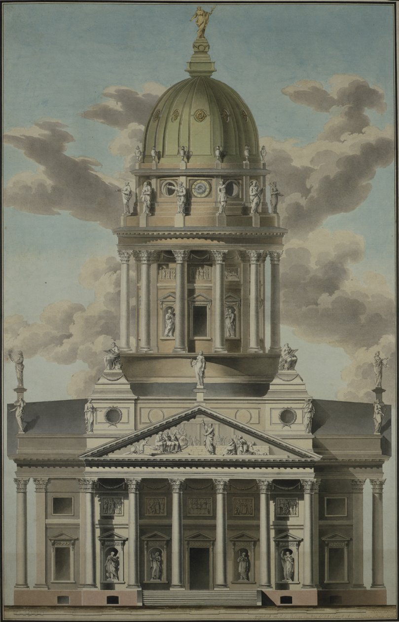 La cathédrale allemande sur le Gendarmenmarkt, 1812 - G.F. Kluge