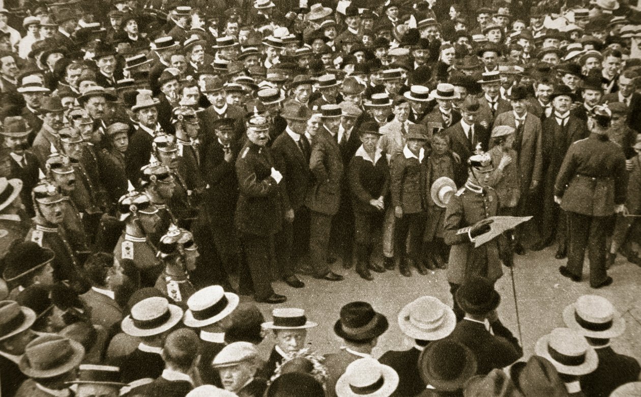 La proclamation de guerre du Kaiser lue à Berlin, Allemagne, 4 août 1914 - GPA