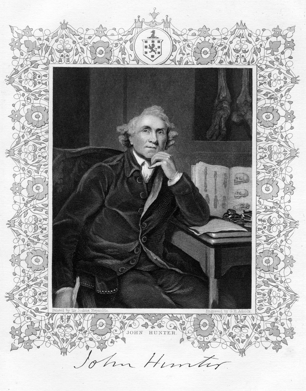 John Hunter 1728-1793, chirurgien écossais, 19ème siècle - G. H. Adcock