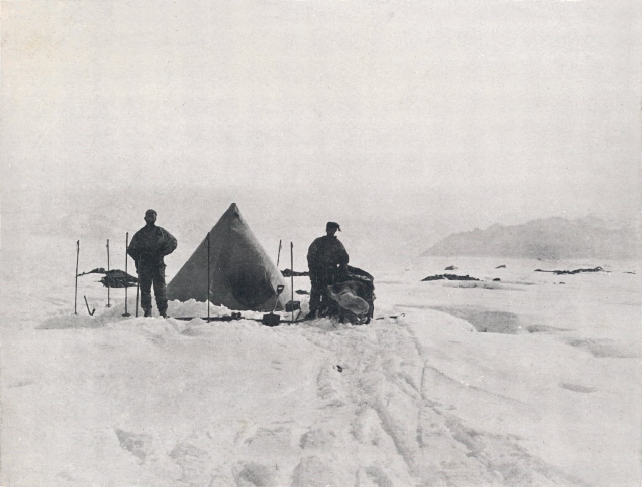 Camp de Levick parmi les crevasses, 1912, 1913 - G. Murray Levick