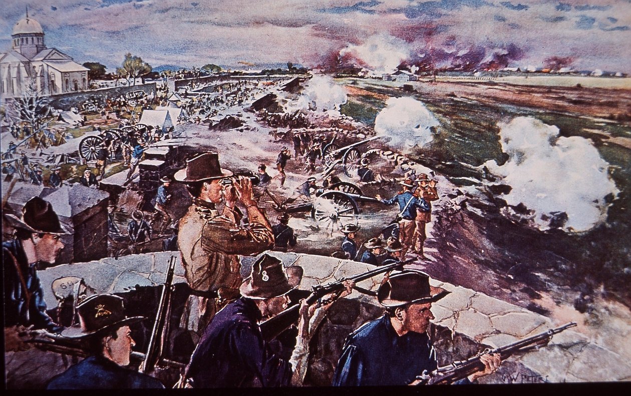 Guerre hispano-américaine 1898, artillerie américaine en action aux Philippines - G. W. Peters