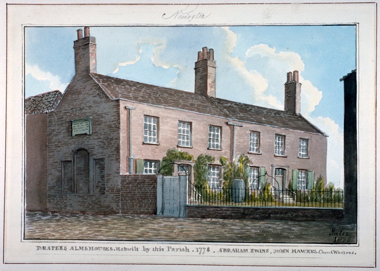 Maisons de retraite des drapiers, New Kent Road, Southwark, Londres, 1825 - G Yates