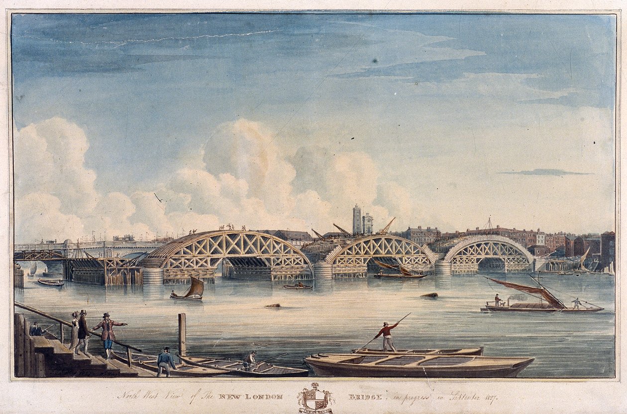 Nouveau pont de Londres, Londres, 1827 - G Yates
