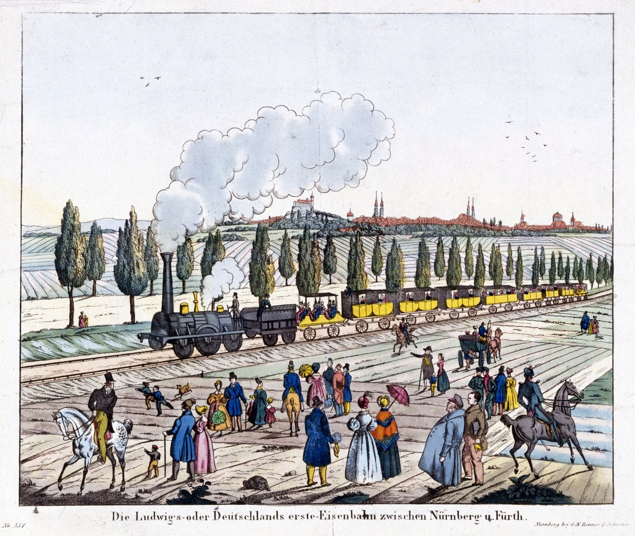 Ouverture du chemin de fer Nuremberg-Furth, 7 décembre 1835 - G. after Renner