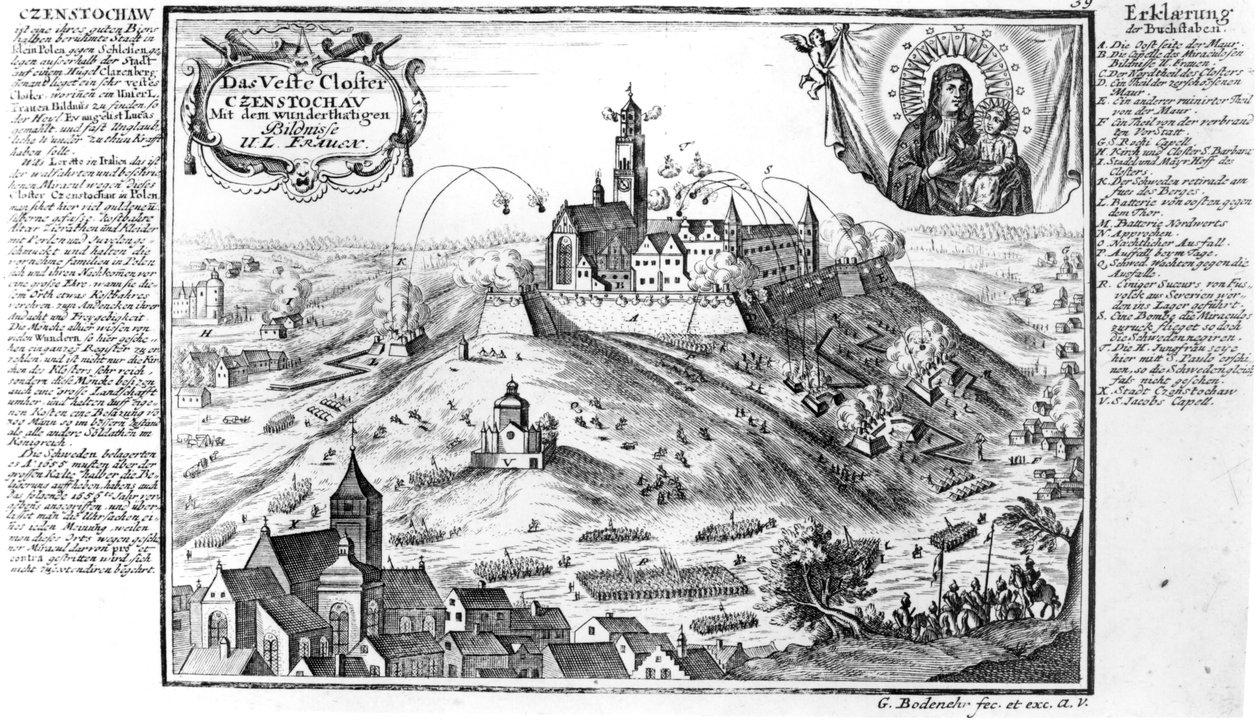 Le monastère de Jasna Gora, Czestochowa, assiégé par les forces suédoises en 1655 - Gabriel Bodenehr