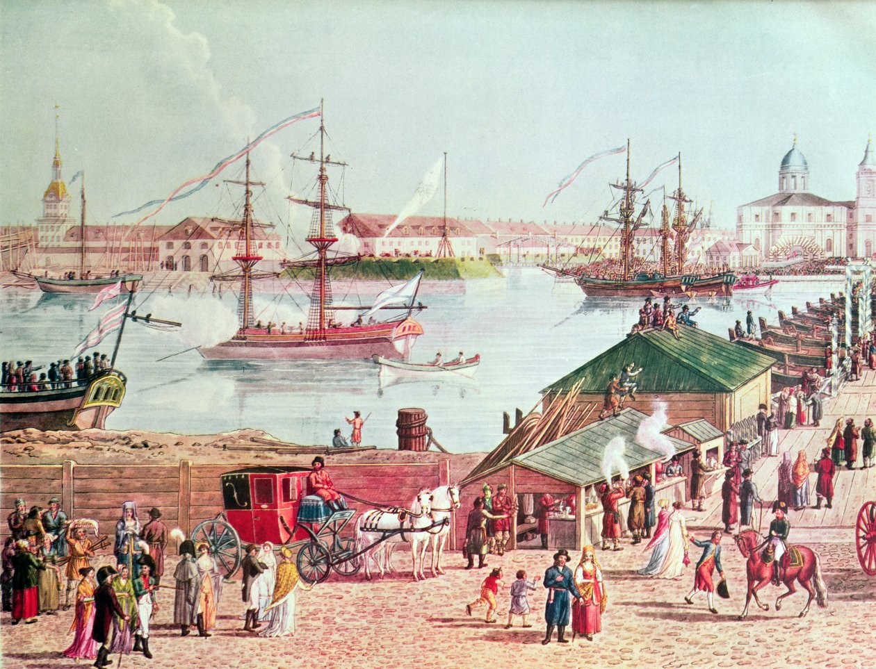 Vue du pont Isaac lors des célébrations du centenaire de Saint-Pétersbourg - Gabriel Ludwig Lory