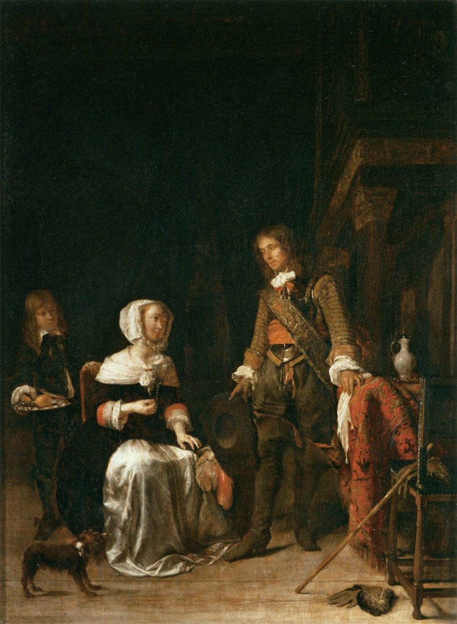 Soldat rendant visite à une jeune femme - Gabriel Metsu
