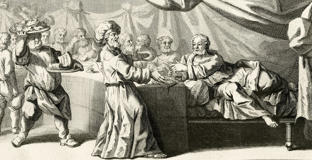 Jésus invité à dîner avec le pharisien, illustration de l