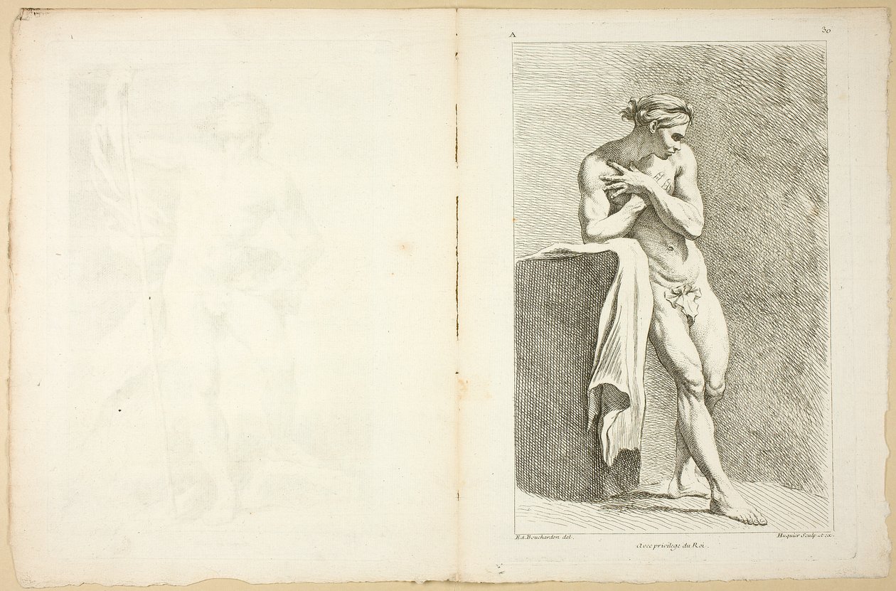 Figure (recto et verso), du Premier livre de figures d’Académies gravées en Partie par les Professeurs de l’Académie Royale - Gabriel Huquier
