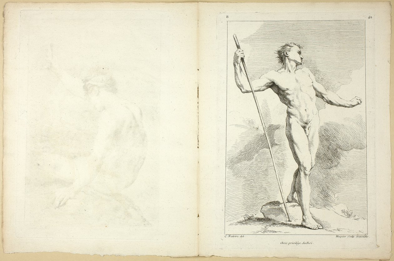 Figure (recto et verso), du Seconde livre de figures d’Académies gravées en Partie par les Professeurs de l’Académie Royale - Gabriel Huquier