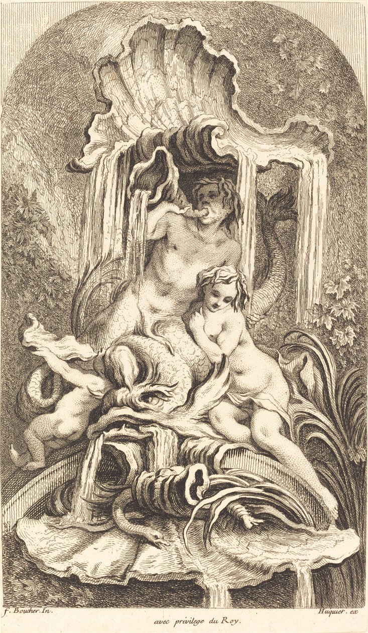 Triton et Nymphe - Gabriel Huquier after François Boucher