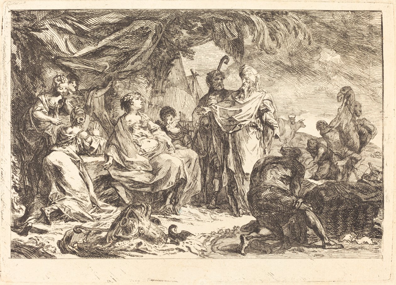 Laban cherchant ses dieux - Gabriel Jacques de Saint Aubin