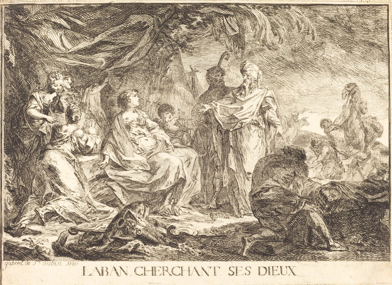 Laban cherchant ses dieux - Gabriel Jacques de Saint Aubin
