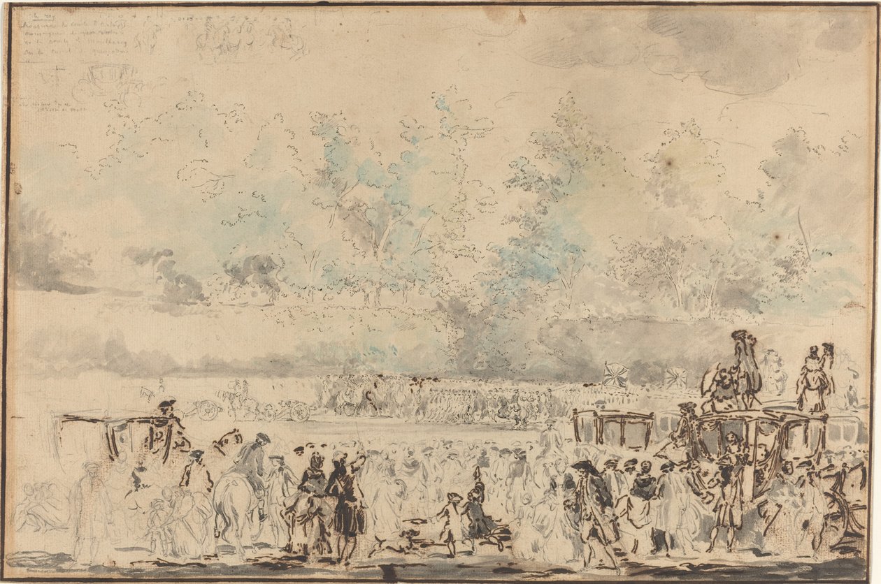 Revue royale des troupes - Gabriel Jacques de Saint Aubin