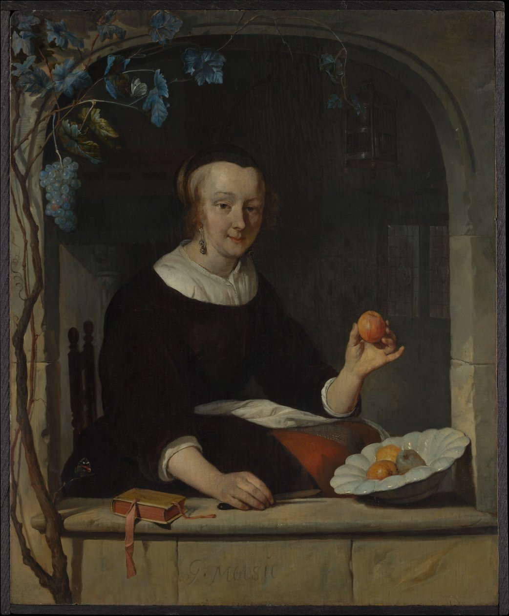 Une femme assise à une fenêtre - Gabriel Metsu