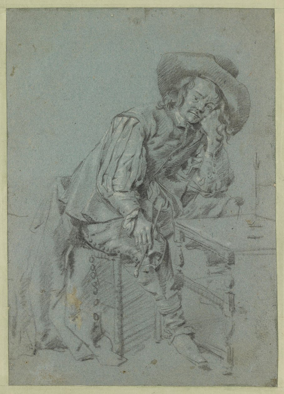 Un homme assis, une pipe à la bouche - Gabriel Metsu