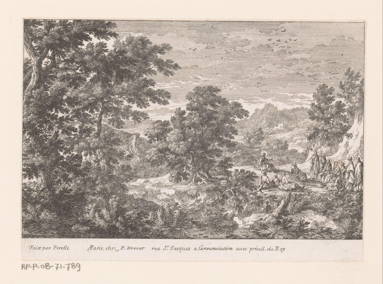 Paysage avec le Christ parlant aux disciples - Gabriel Perelle