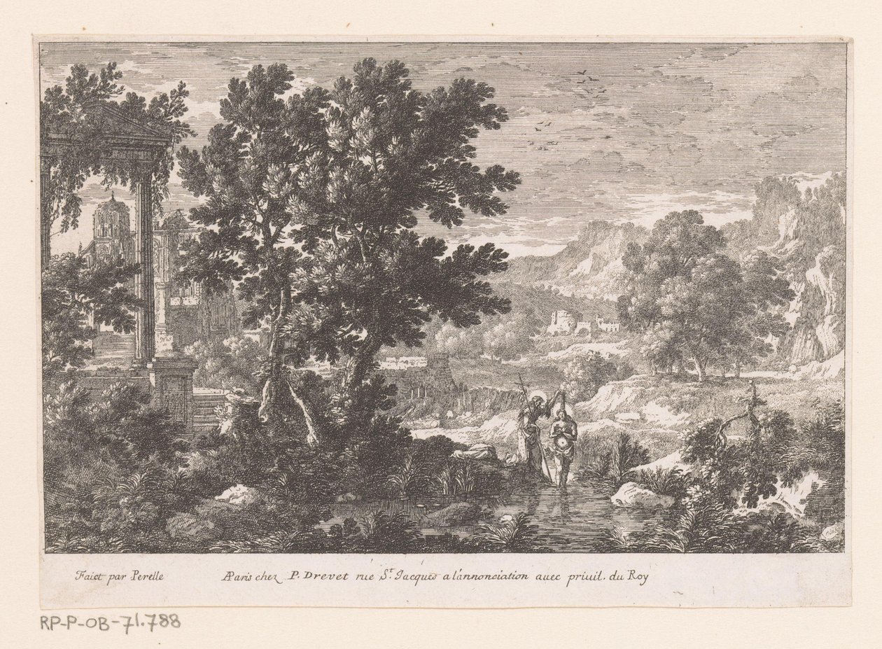 Paysage avec le baptême du Christ - Gabriel Perelle