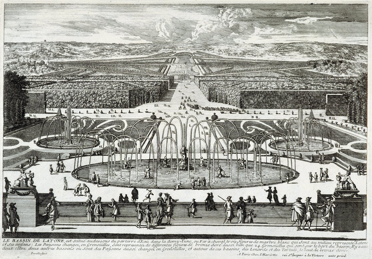 Le bassin de Latone dans les jardins du château de Versailles - par Perelle, fin XVIIe siècle - Gabriel Perelle