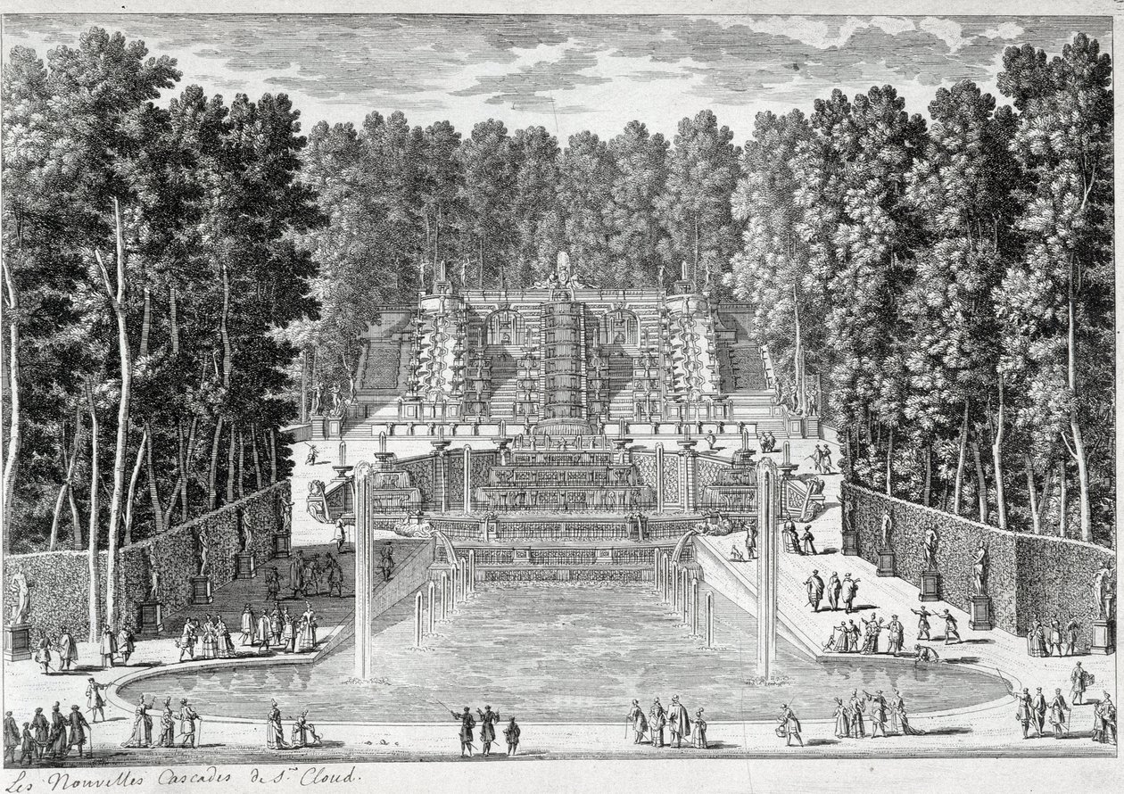 Les nouvelles cascades dans les jardins de Saint-Cloud (par Ours) - par Perelle, fin XVIIe siècle - Gabriel Perelle