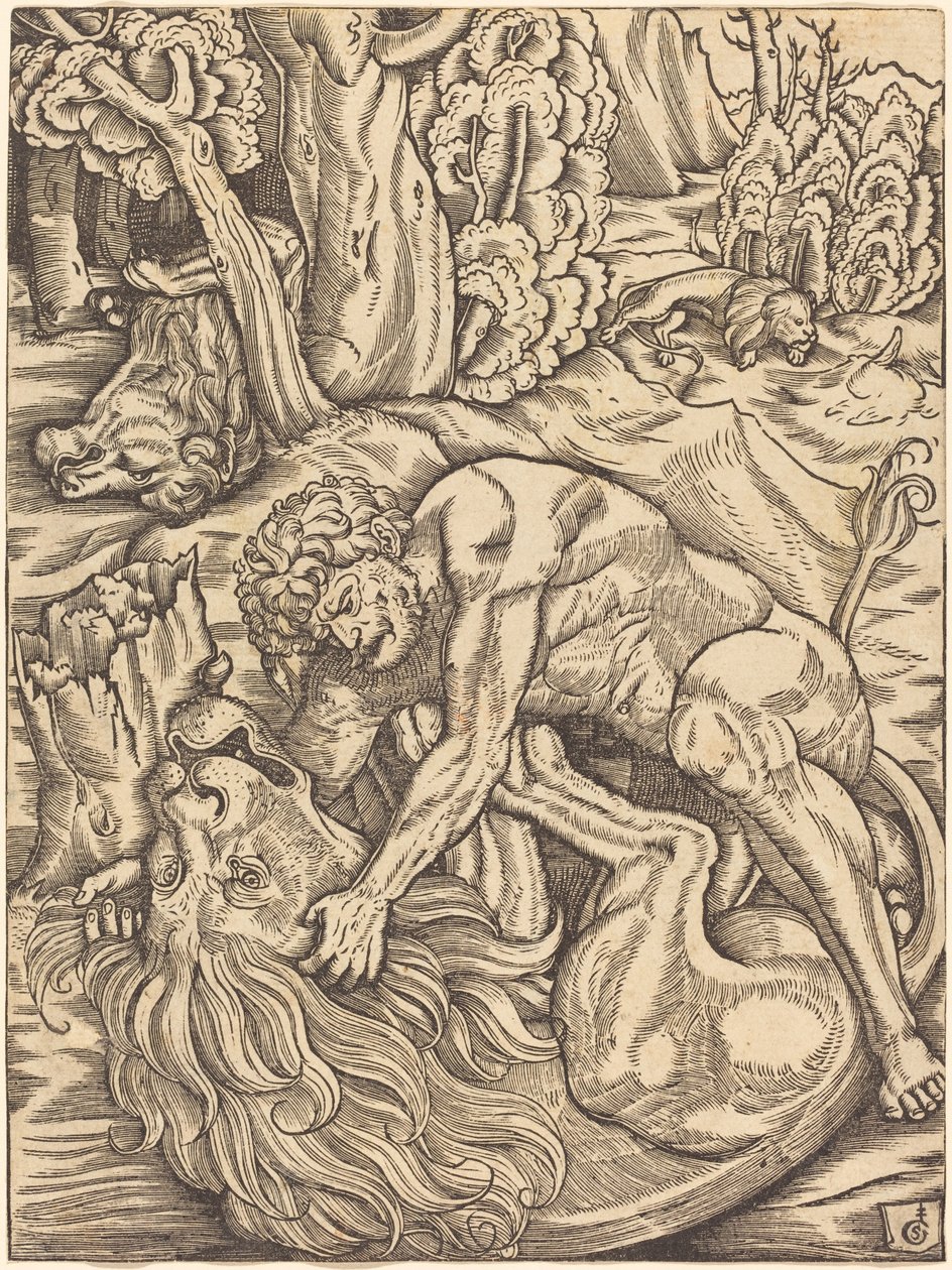 Hercule et le lion de Némée - Gabriel Salmon