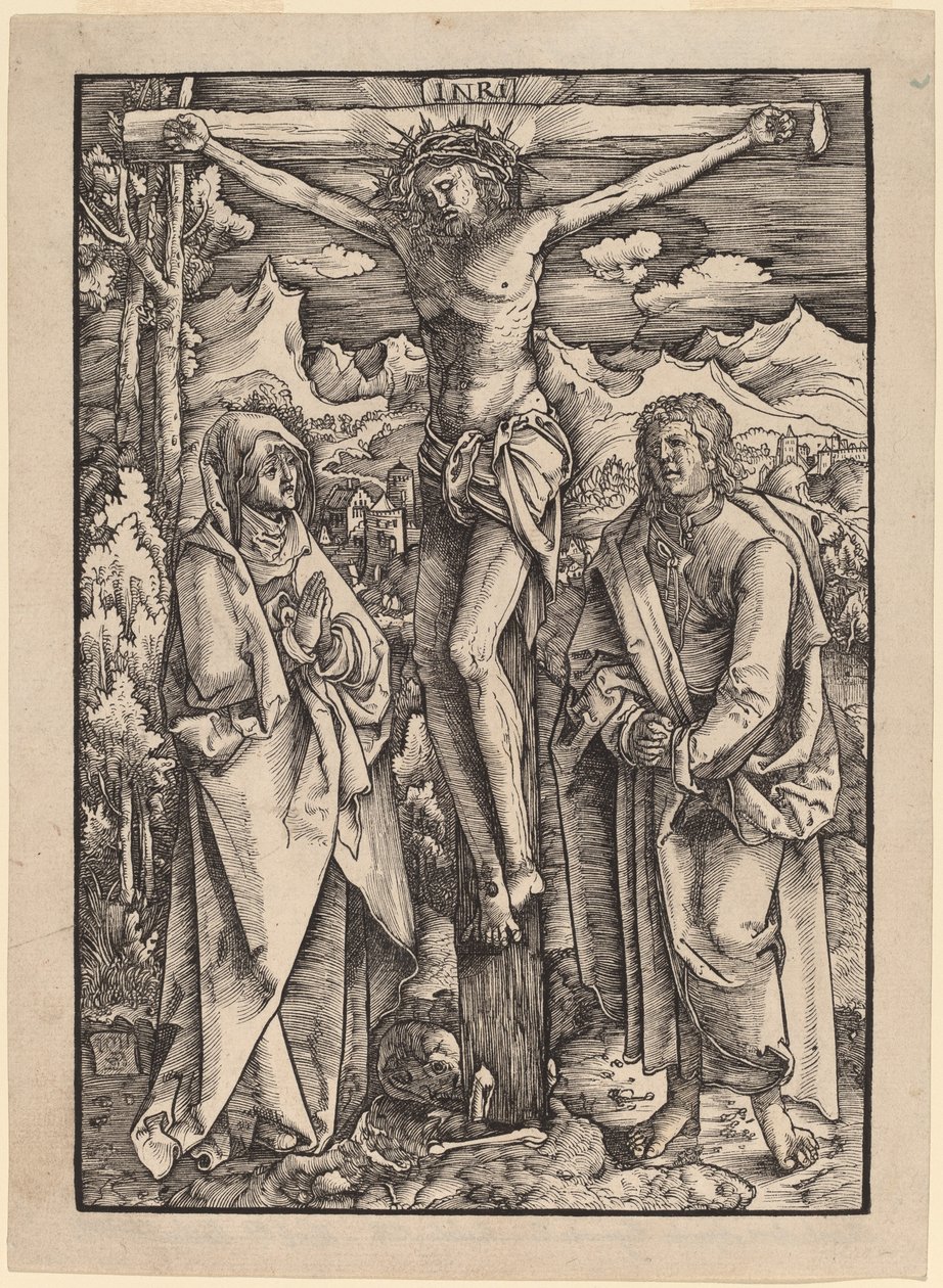 Christ en croix entre la Vierge et Saint Jean - Gabriel Zehender