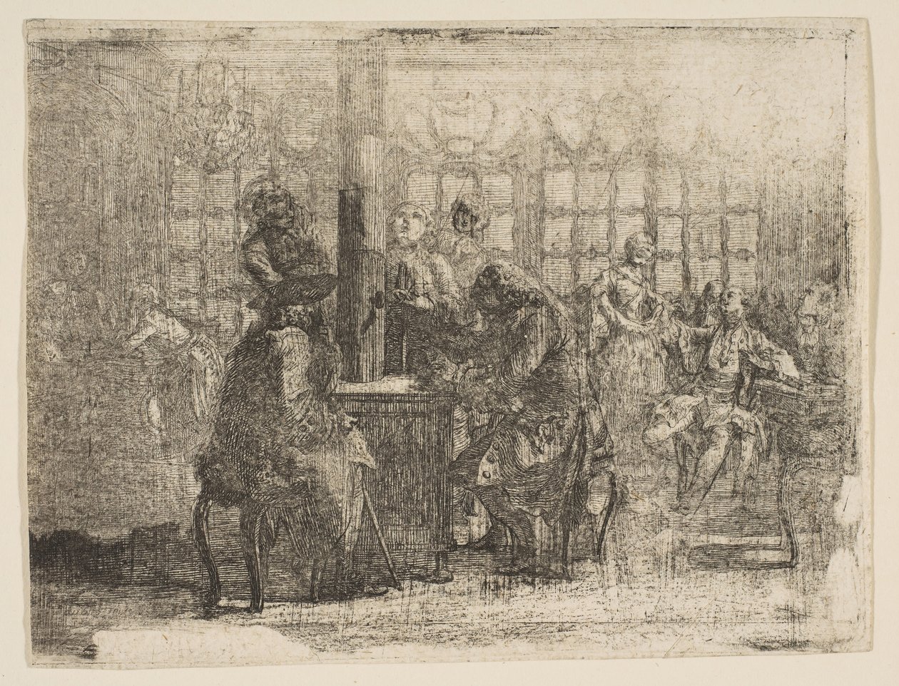 Les Nouvellistes, 1752 - Gabriel de Saint Aubin