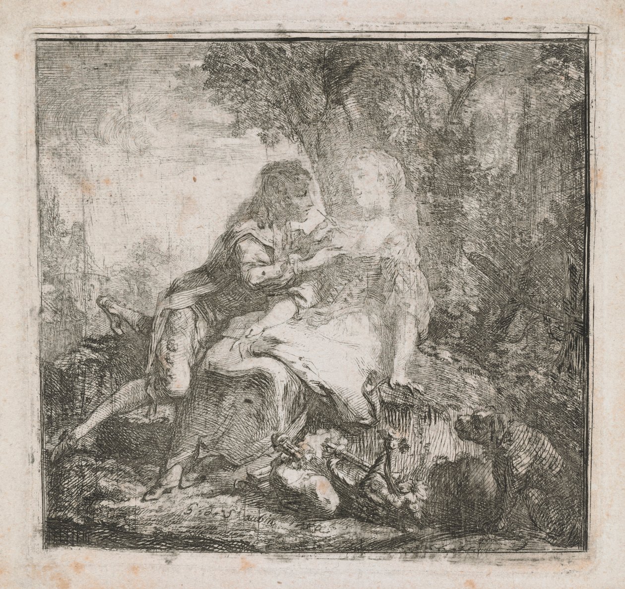 Les deux amants - Gabriel de Saint-Aubin