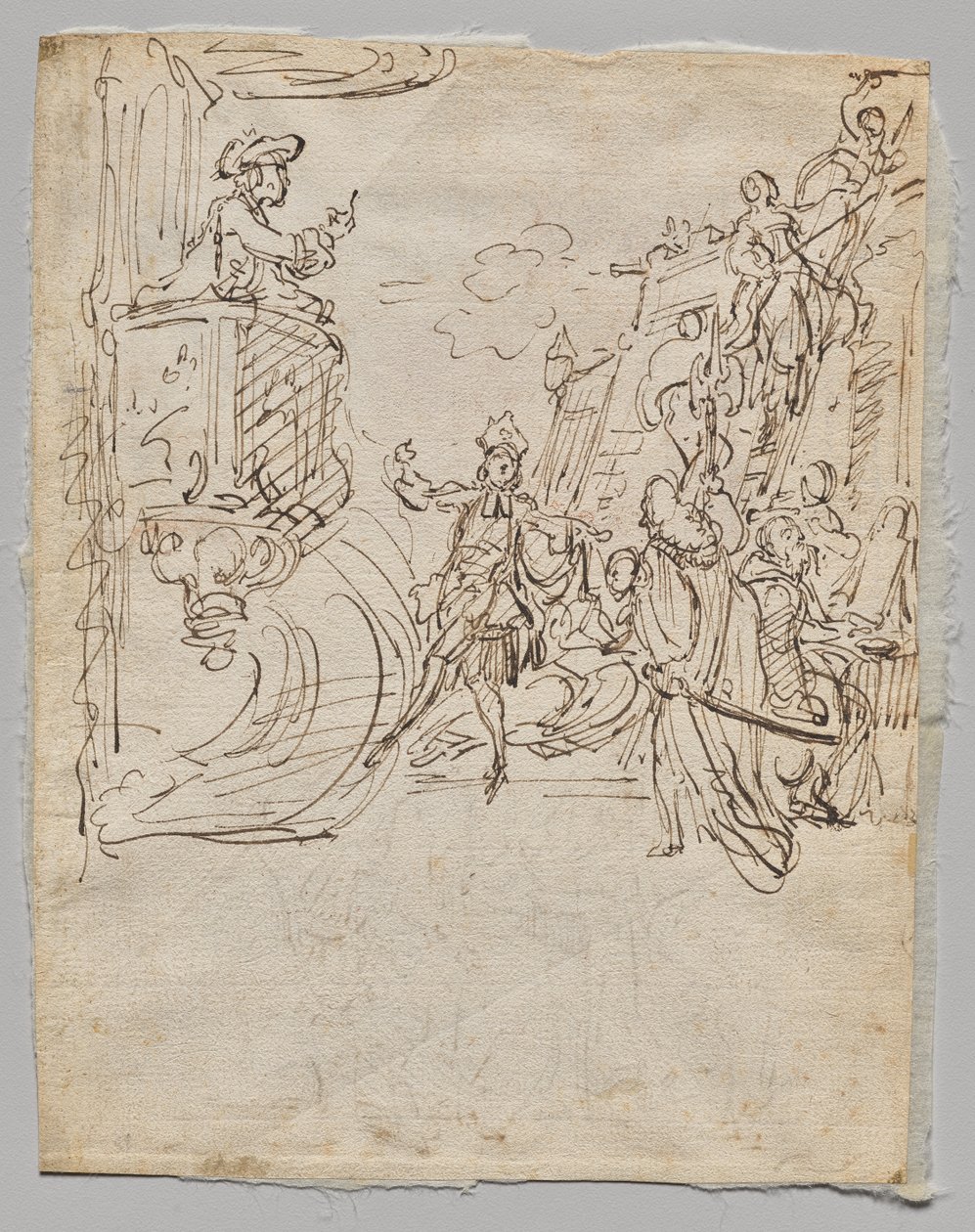 Boutique de Lingerie et Conversation (verso) - Gabriel de Saint Aubin