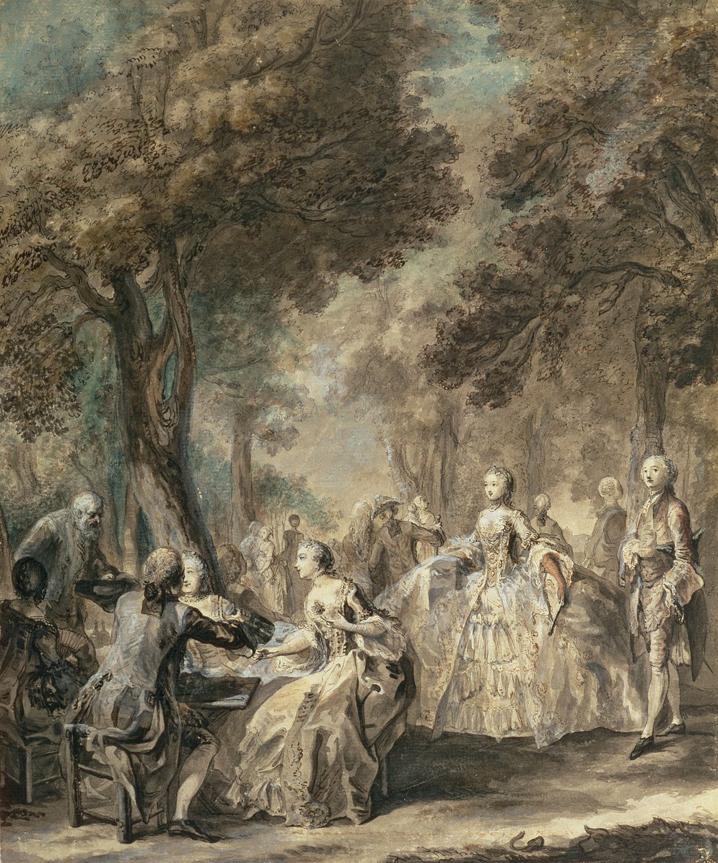 Parisiens en promenade, 1760-1 - Gabriel de Saint Aubin