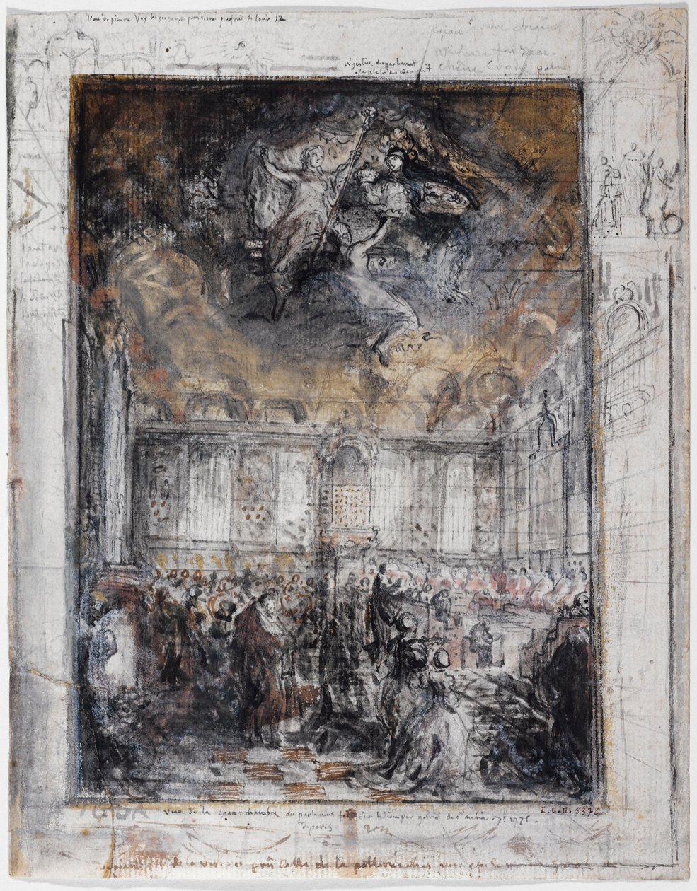 Vue de la Grande Chambre du Parlement de Paris - Gabriel de Saint Aubin