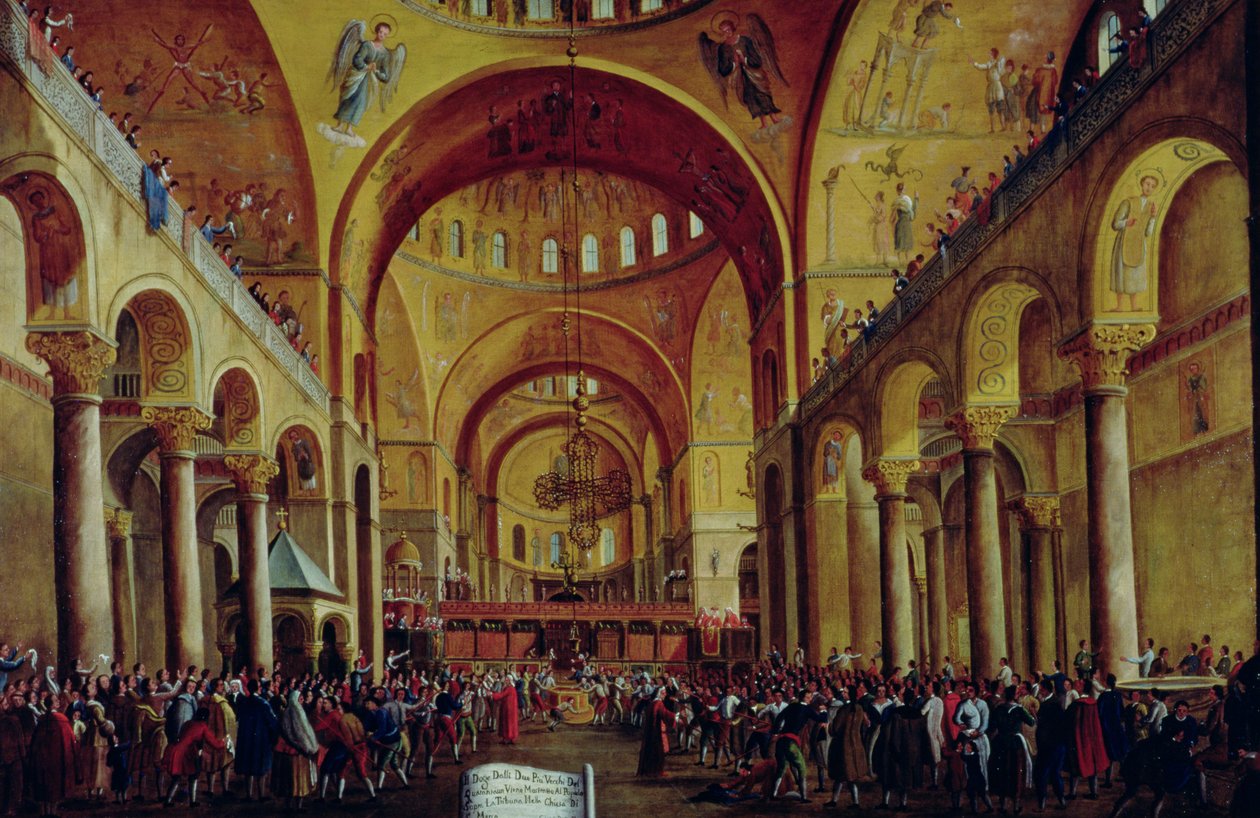 La présentation du nouveau doge au peuple dans la basilique de San Marco - Gabriele Bella