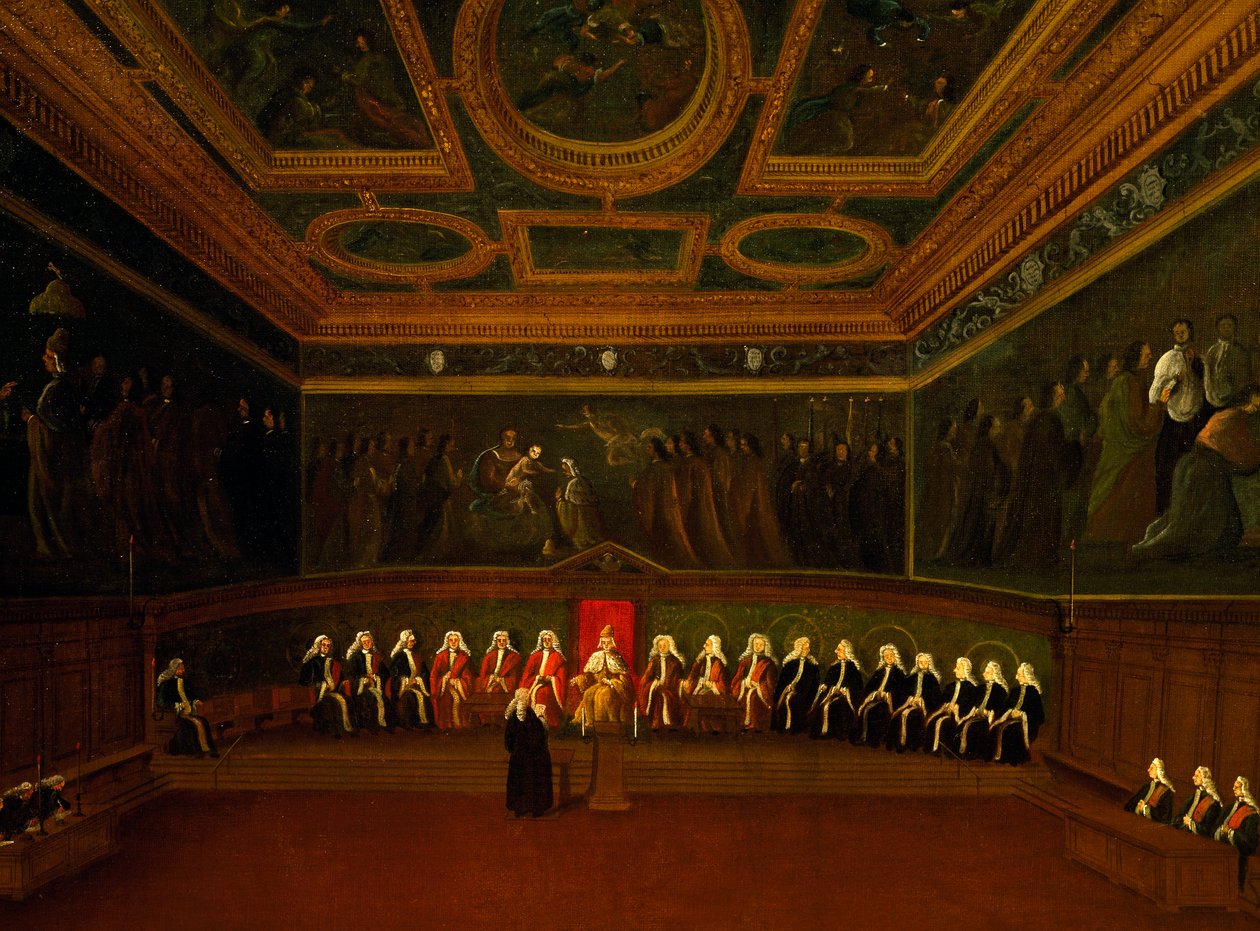 Salle du Conseil des Dix à Venise, par Gabriel Bella (1730-1799), huile sur toile, 94x147 cm, Italie - Gabriele Bella