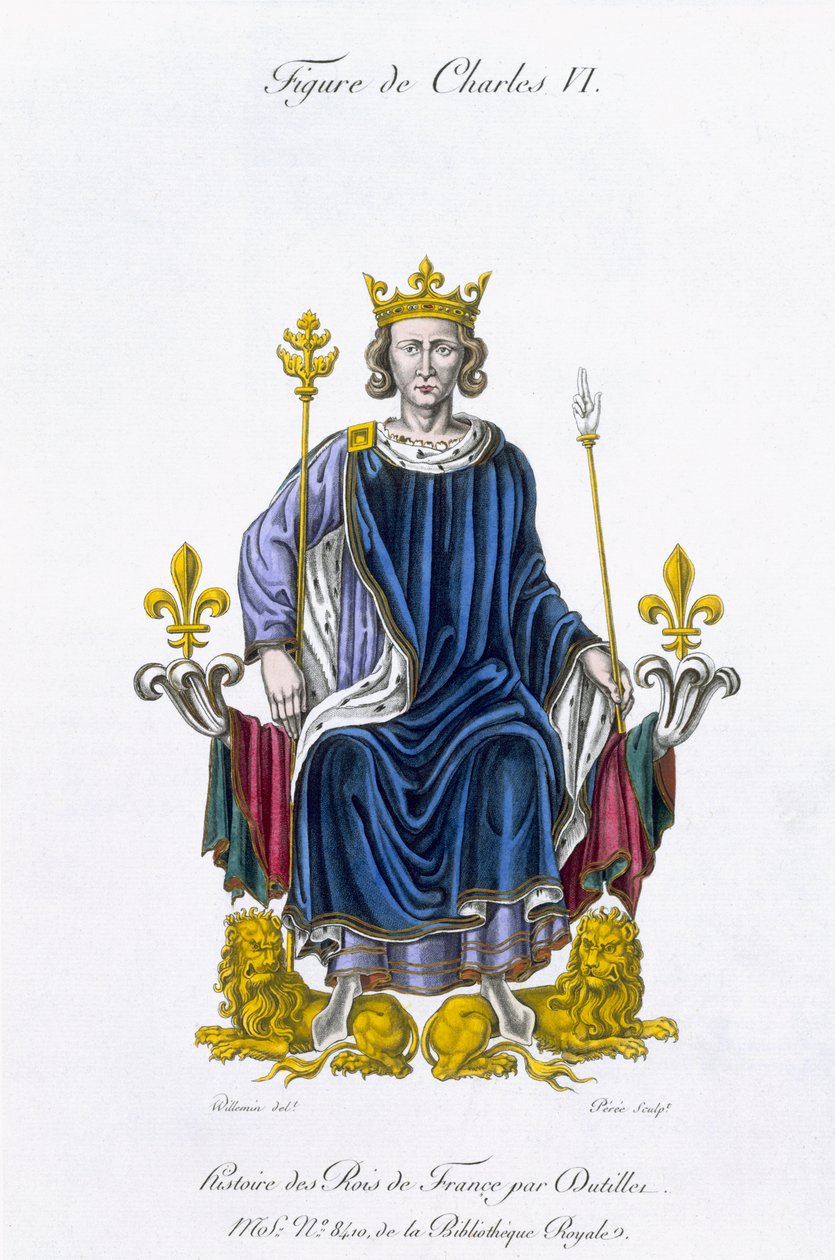 Figure de Charles VI, gravée par Amédée Pérée, de 