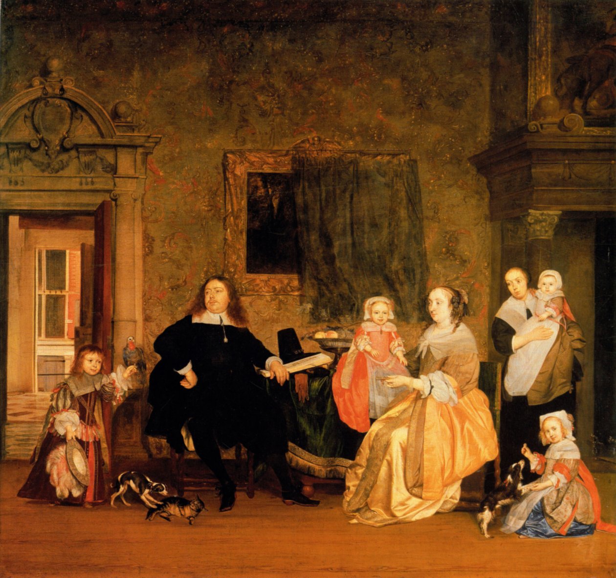 Portrait de Jan Jacobsz Hinlopen et de sa famille - Gabriel Metsu