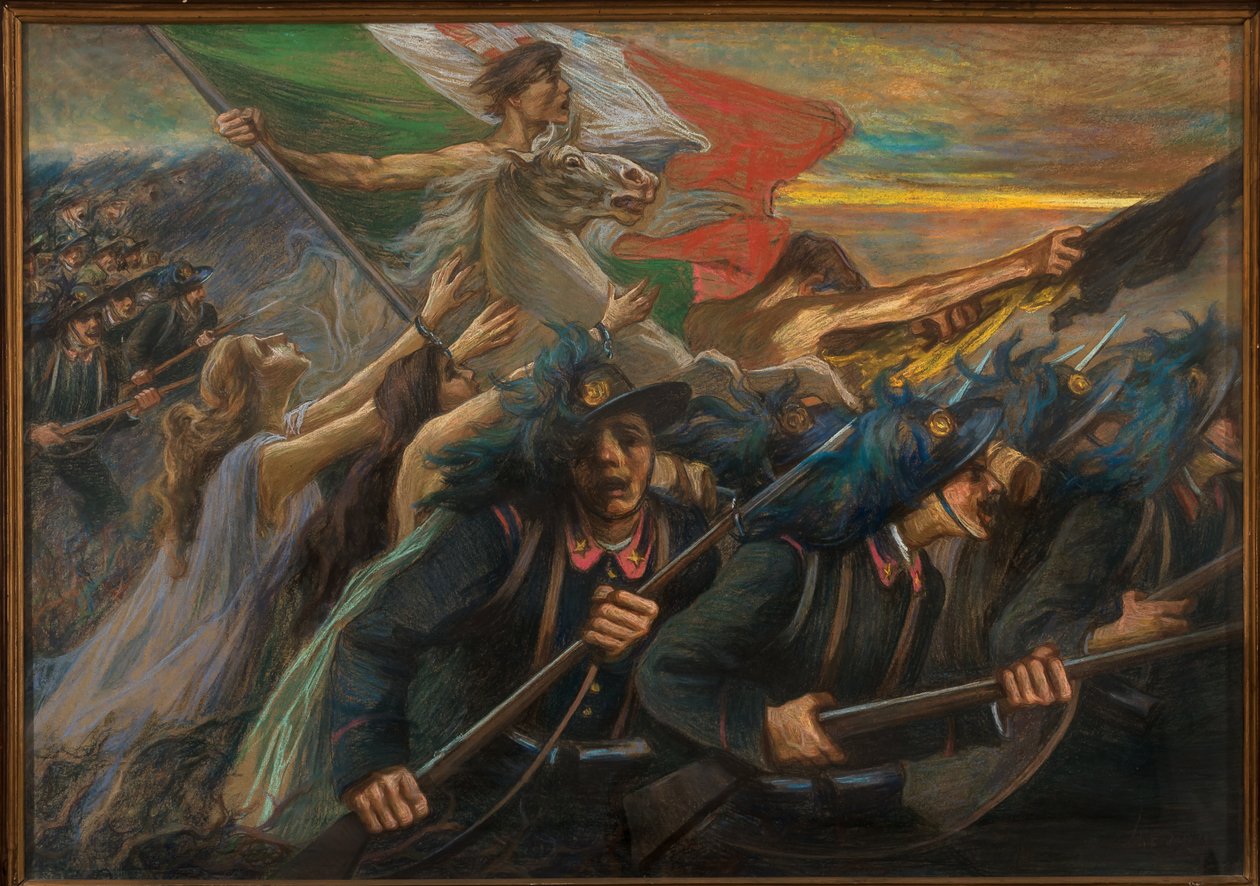 Trente et Trieste, La Charge des Bersaglieri - Gaetano Previati