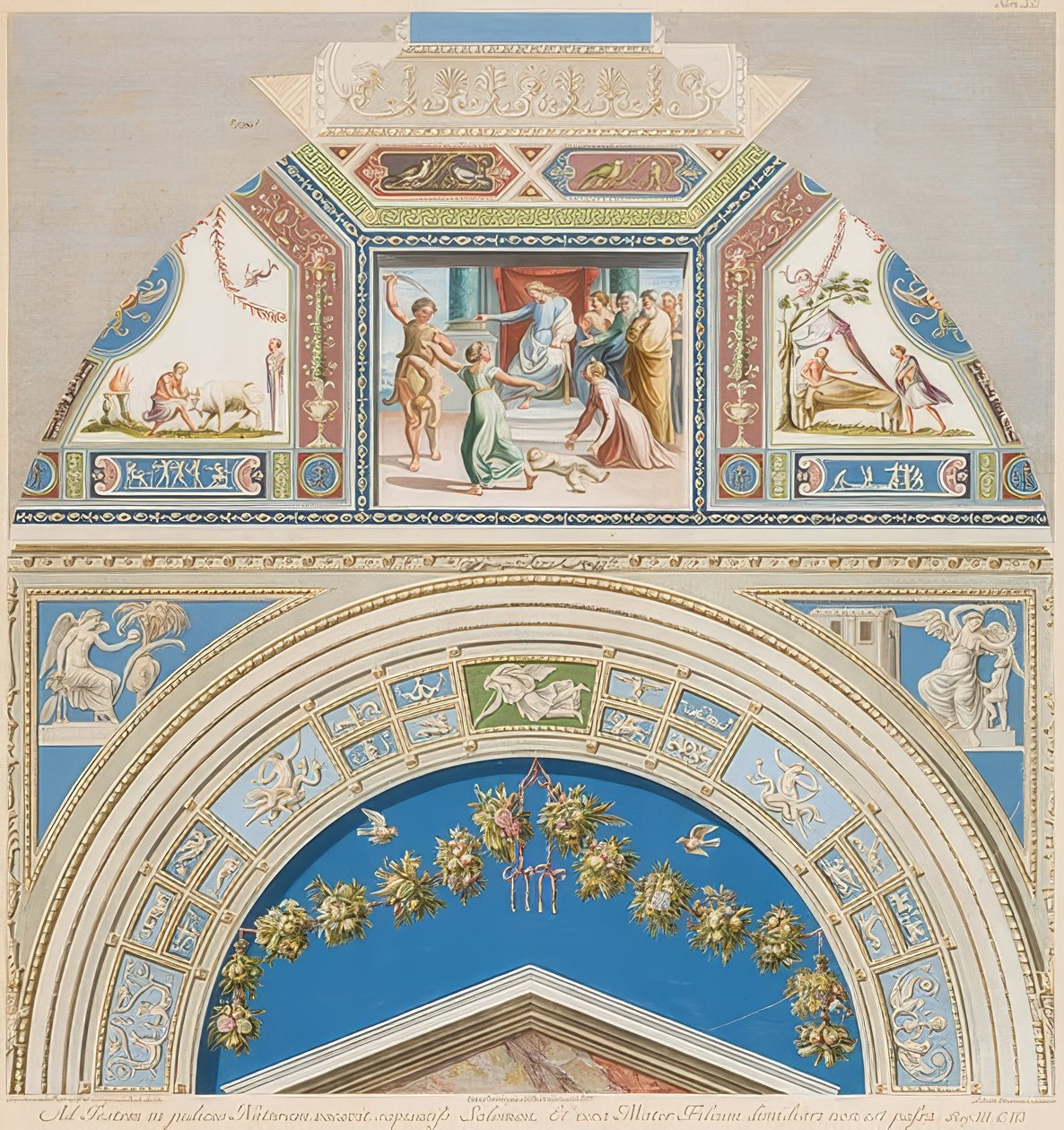 Lunette et champ de voûte avec le jugement de Salomon. 1774 - Gaetano Savorelli