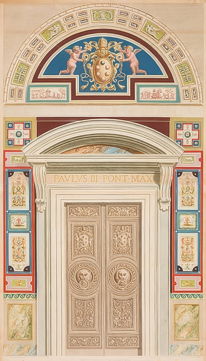 Porte, encadrement et lunette de la Loggia XIII - Gaetano Savorelli
