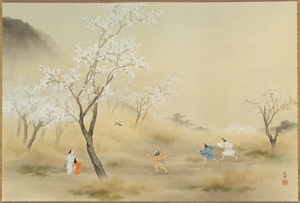 No-asobi (Jouer dans le champ), vers 1905 - Gaho Hashimoto