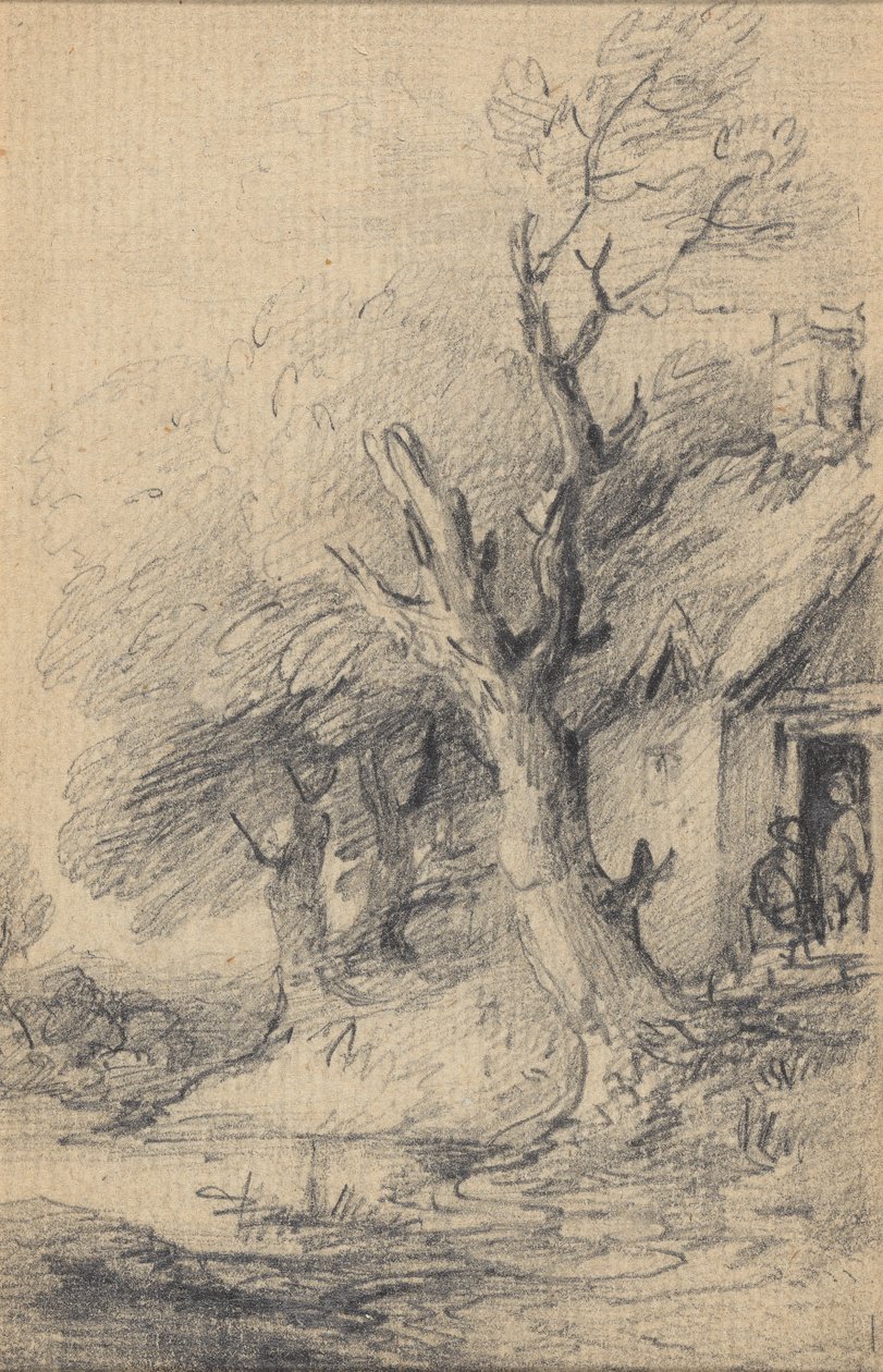 Cottage et arbres - Gainsborough Dupont