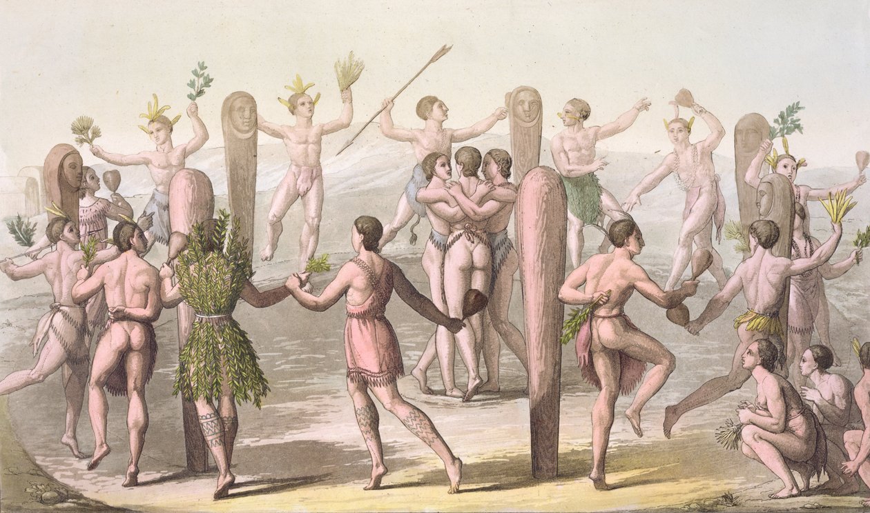 Danses des habitants natifs de Virginie, vers 1820 - Gallo Gallina