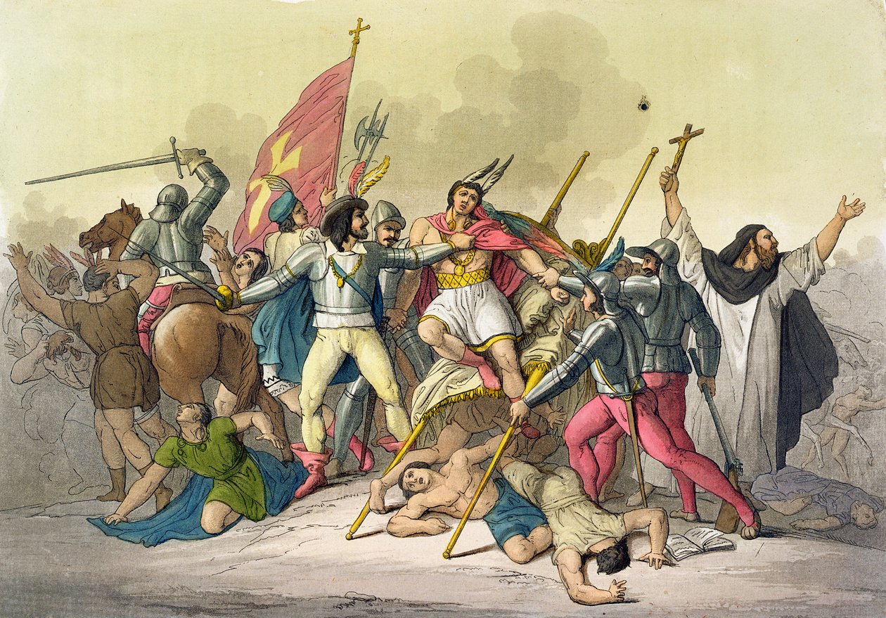 Combat entre les Indiens locaux et les conquistadors - Gallo Gallina
