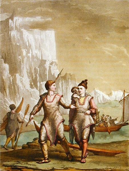 Hommes et femmes du Groenland revenant de la pêche - Gallo Gallina