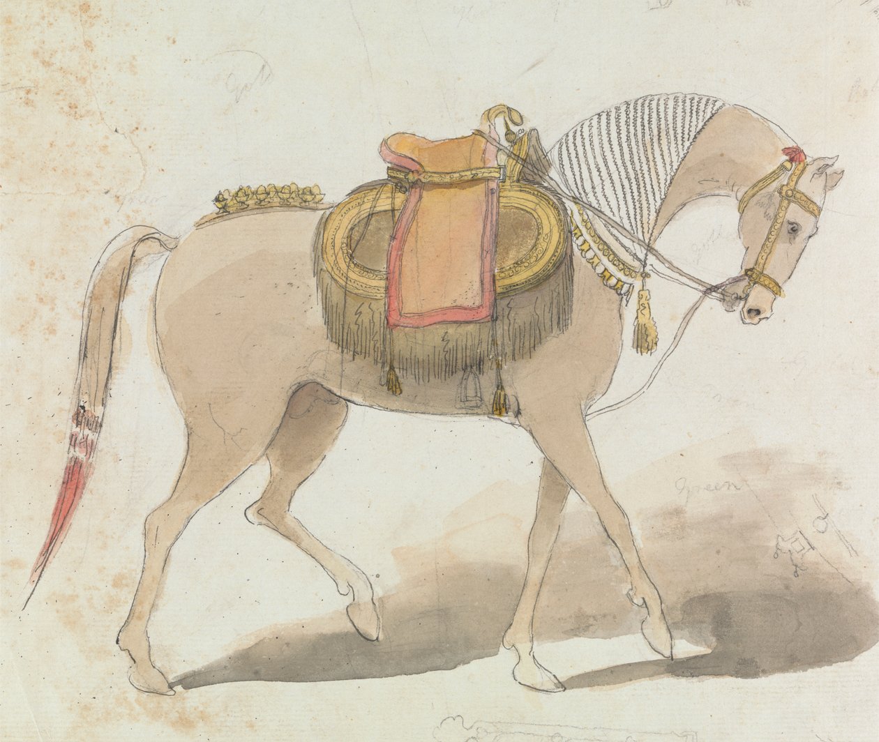 Cheval richement sellé - Gangaram Chintaman Tambat