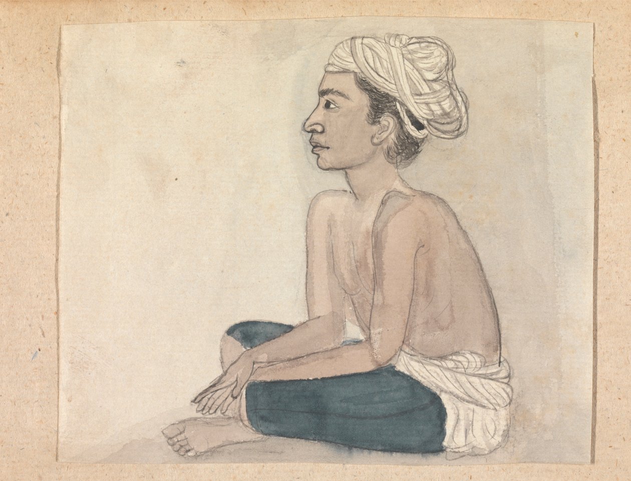 Homme avec un tissu bleu sur les jambes - Gangaram Chintaman Tambat